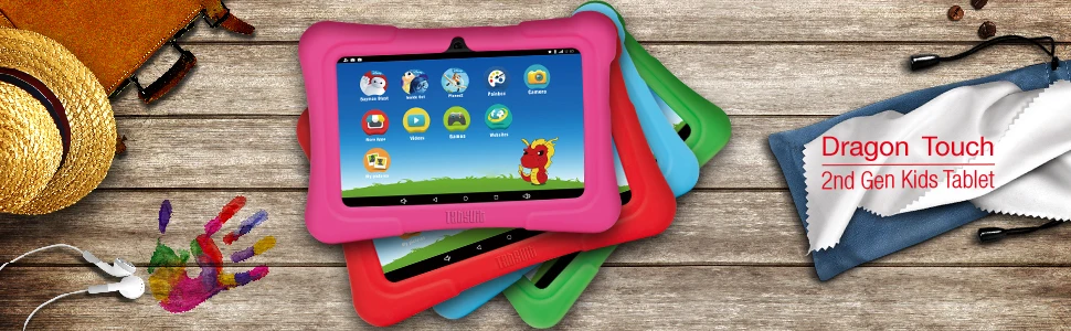 DragonTouch Blue Y88X Plus, 7 дюймов, Детские планшеты, четырехъядерный процессор, Android 8,1+ сумка для планшета+ 3 шт, защита экрана+ клавиатура для детей