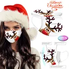Маска для лица с рождественским принтом оленей, 10 шт., универсальные одноразовые маски для взрослых, 3-слойные нетканые защитные маски, маски