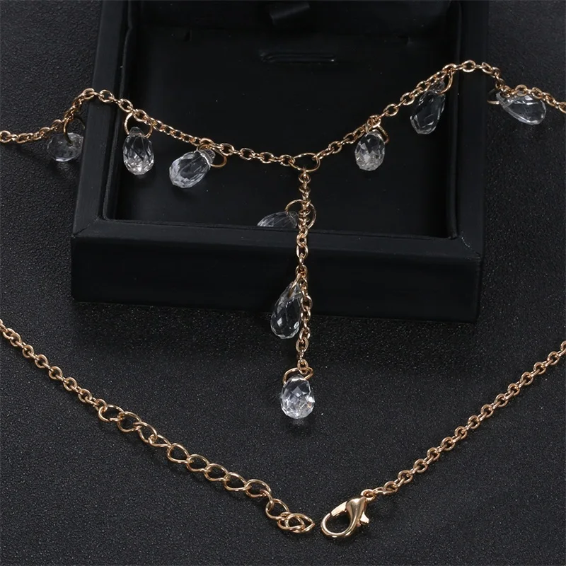 1 шт. для девушек модное ожерелье с украшением в виде кристаллов и подвеской из