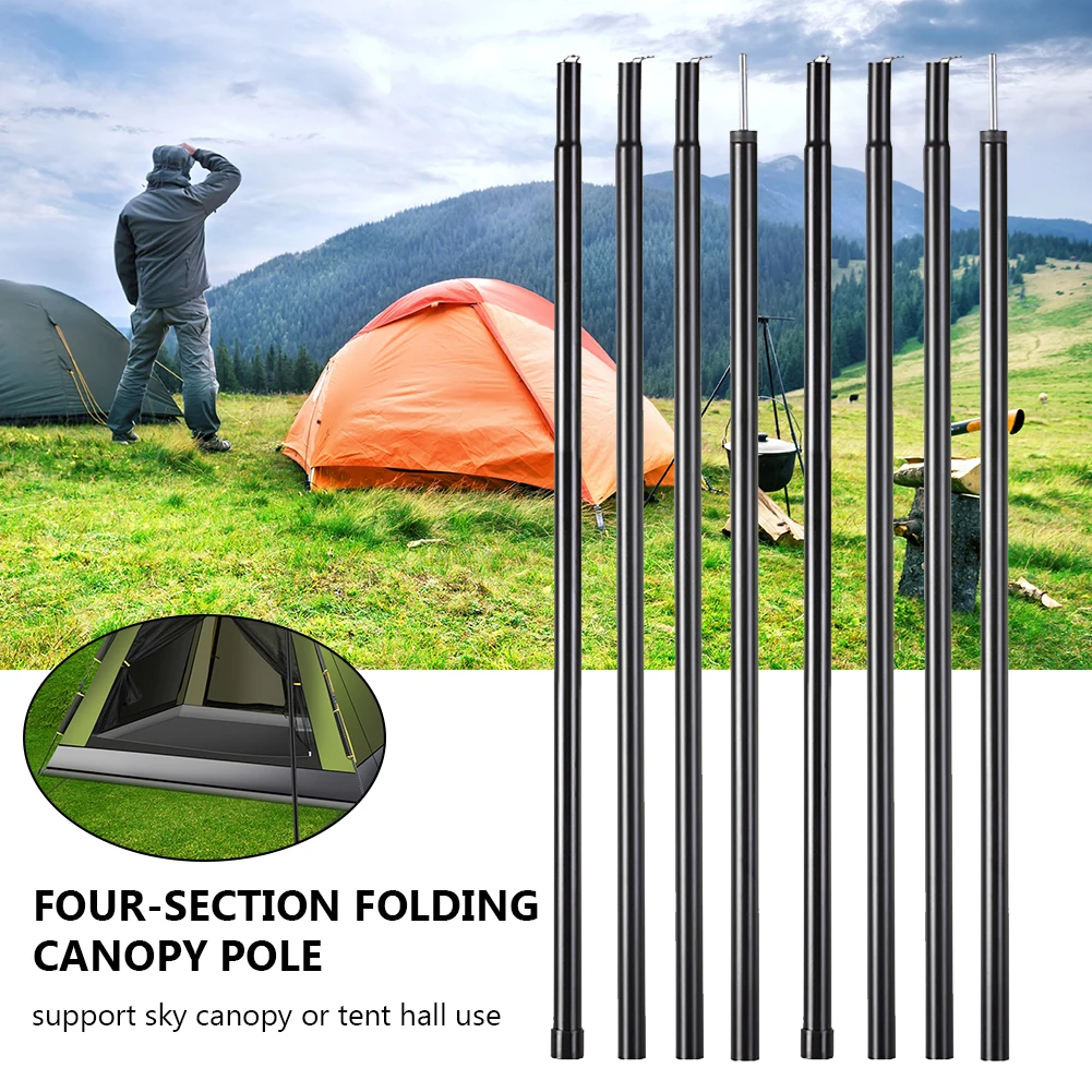 

6.6ft Tent Awning Pole Folding Iron Tube Canopy Rod Outdoor Camping​ Accessories for Family Outdoor Camping Supplies