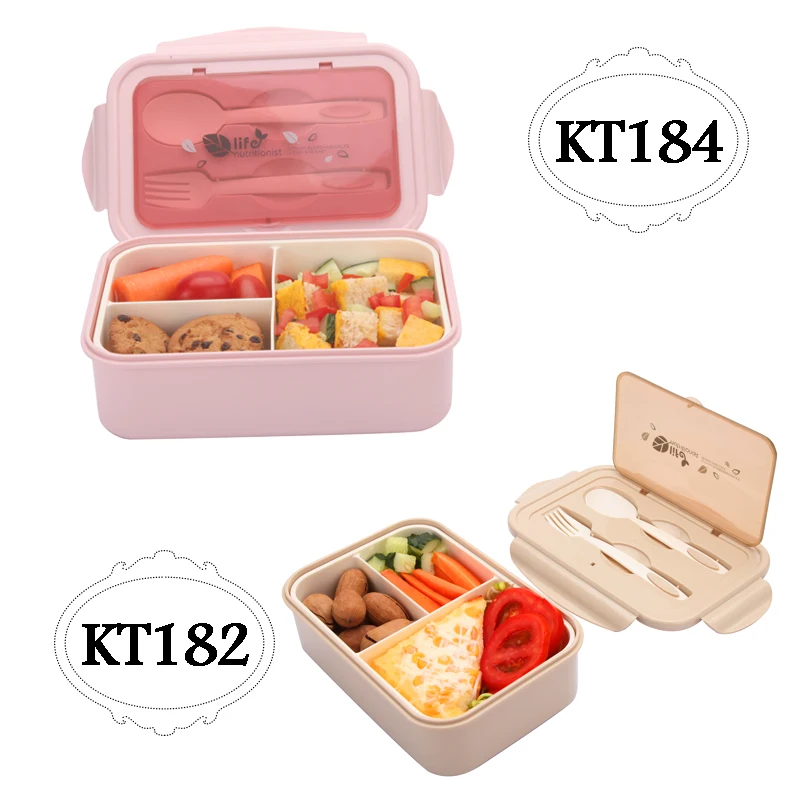 2 или 1 Bento Box для детей герметичный Ланч-бокс Microwavable контейнеры для еды большой ящик для хранения с отсеками