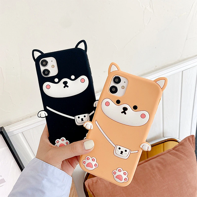 

Cute 3D Akita Dog Soft Phone Case For iphone 12Pro MAX Case 11Pro MAX XS MAX XR 7 8 Plus Japan Cartoon Shiba inu Matte TPU Cover