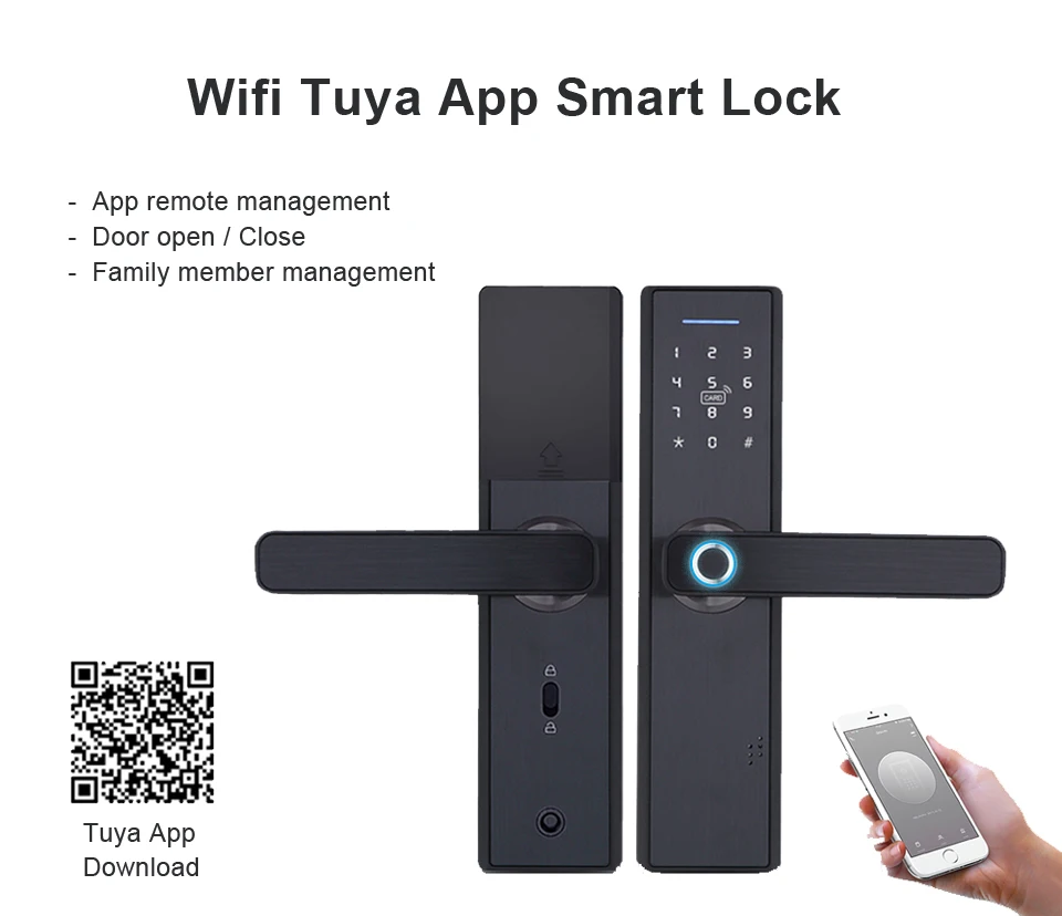 FREECAN Wifi электронный умный дверной замок с приложением Tuya, биометрический интеллектуальный замок с паролем RFID