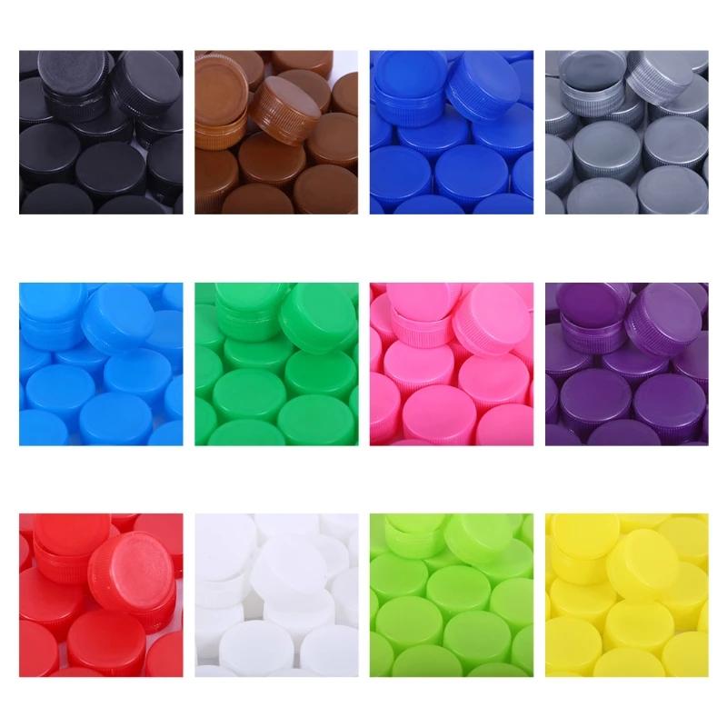 

100pcs Color Bottle Caps Kids Handmade Materials Color Cognition Counting Toys For Kids Kindergarten