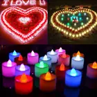 10 шт. креативная беспламенная Светодиодная свеча многоцветная Лампа имитация цветного пламени чайный светильник украшение для дома свадьбы дня рождения