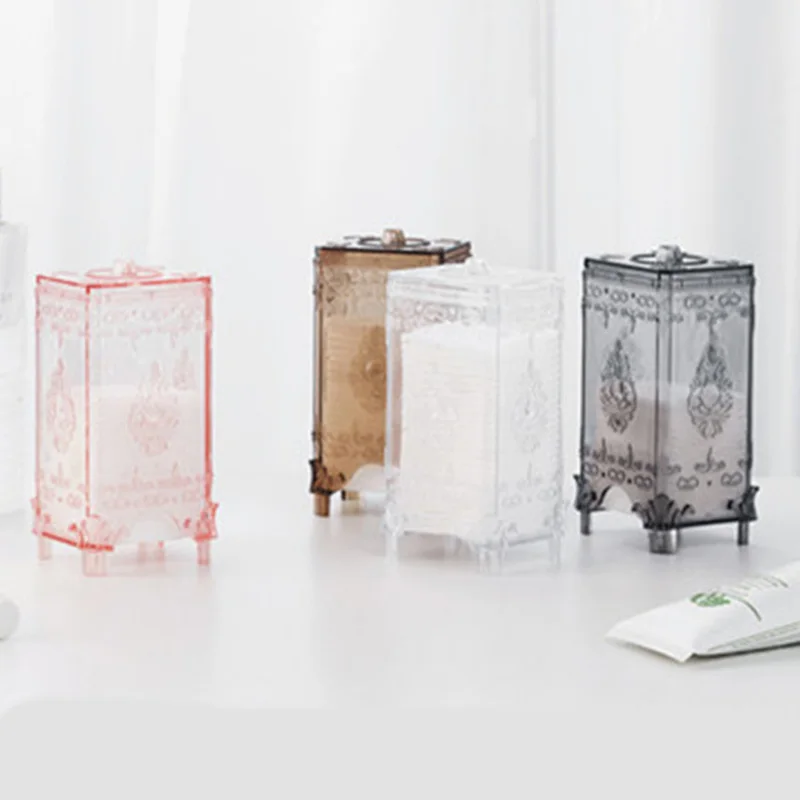 1 шт. Настольный ящик для хранения ватных дисков прозрачная коробочка из пластика
