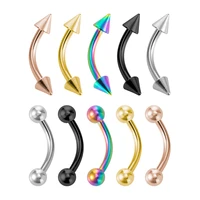 5pcs curved barbell 16g surgical steel eyebrow piercings cartilage stud navel rings piercing belly button lip ring body jewelry