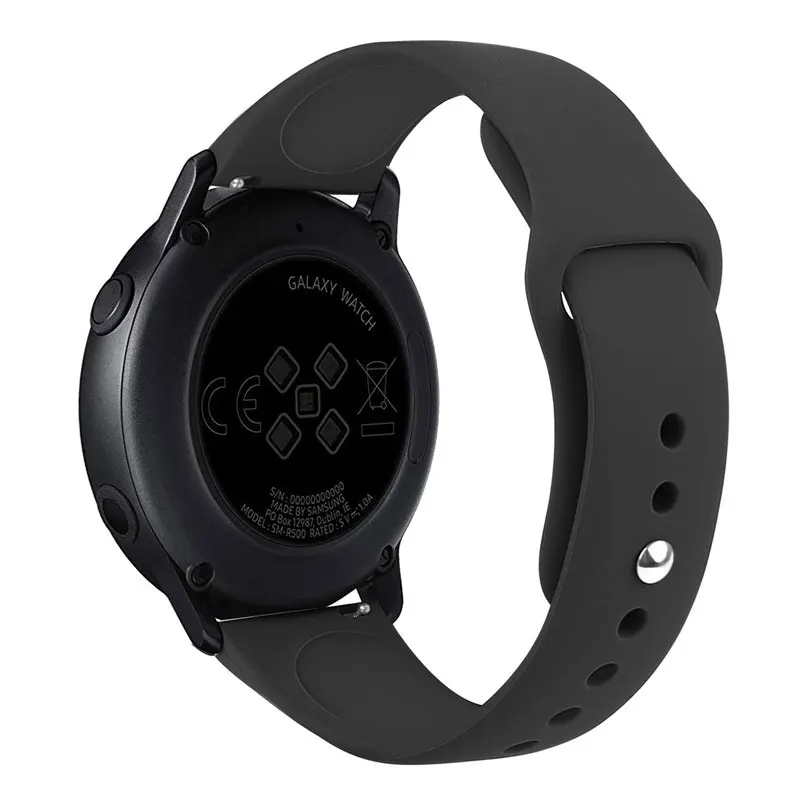 Черный UTHAI G01 силиконовый ремешок для samsung gear watch 20/22 ММ Спортивный резиновый ремешок подходит для плоских интерфейсов наручные часы 20 мм 22 мм - Цвет ремешка: Черный