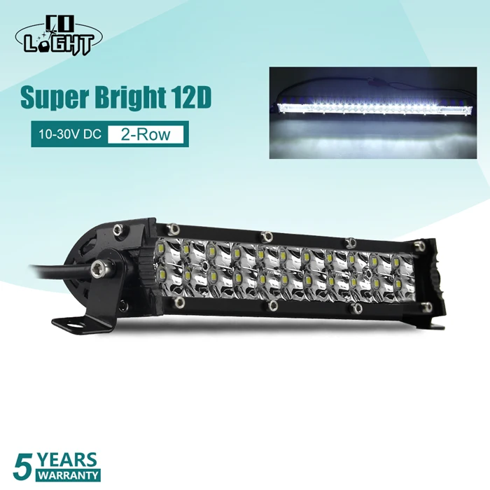 12D 8 inch 60W Со светом супер тонкий 60 Вт 180 Вт 300 Вт светодиодный рабочий свет 12 в 24 в " 20" 3" точечный прожектор комбо 4X4 свет бар внедорожный для Jeep внедорожник грузовики - Цвет: 12D 8 inch 60W