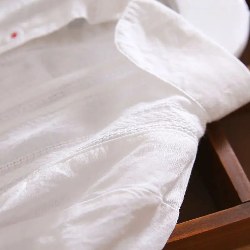 

Spring Autumn New Girls Blouses Solid White Cotton Jacket Long Sleeve Button Kids Shirts Children's Clothing Fashion