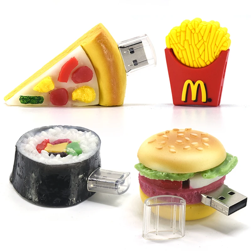 Burger жареная лента для пиццы Флешка 4 ГБ 8 16 32 64 usb флэш накопитель 128 256 U stick еда
