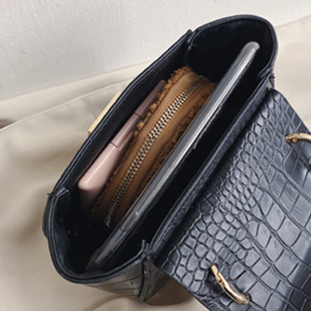 Женская сумка через плечо из мягкой искусственной кожи с крокодиловым узором и