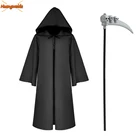 Мрачный костюм Жнеца последний пункт крюк с черепом серп Дети Косплей Карнавал Хэллоуин костюмы для женщин детский ведьмы реквизит смерти