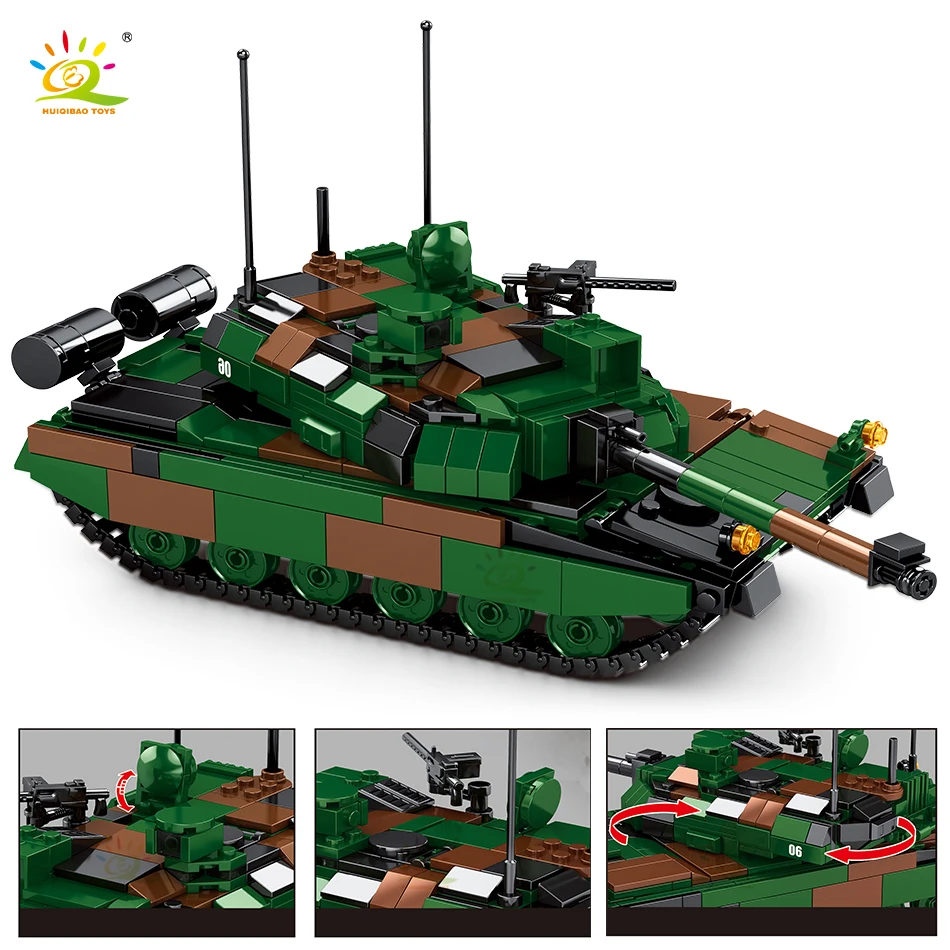HUIQIBAO военный армейский AMX-56 главный боевой танк строительные блоки WW2 городской