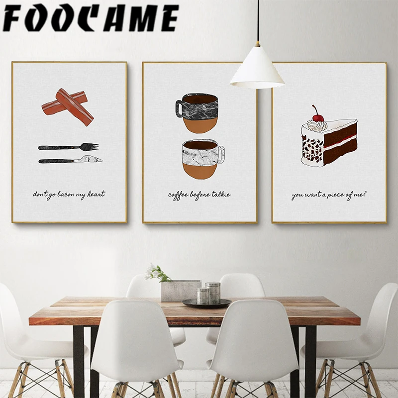 Скандинавский настенный художественный холст с принтом мультяшная живопись