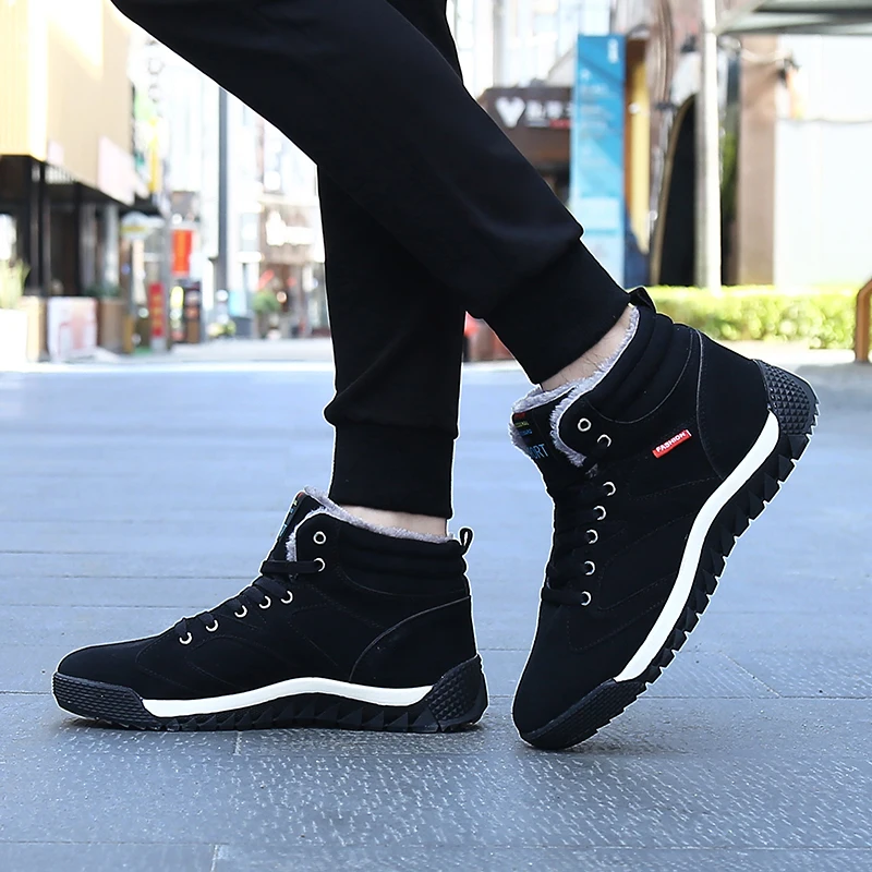 Зимняя мужская обувь теплые плюшевые зимние ботинки мужские уличные военные