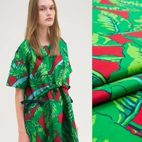 banana 107x100cm silk wool fabric fabric mulberry silk wool blend printing skirt garment fabric