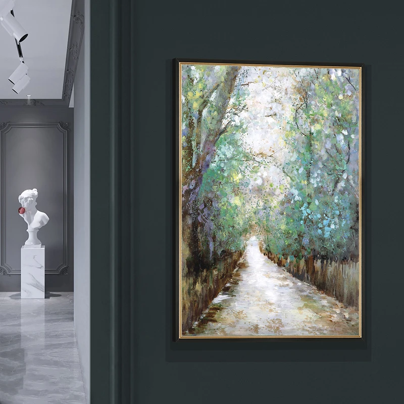 Большая абстрактная лесная дорожка холст Художественная печать живопись