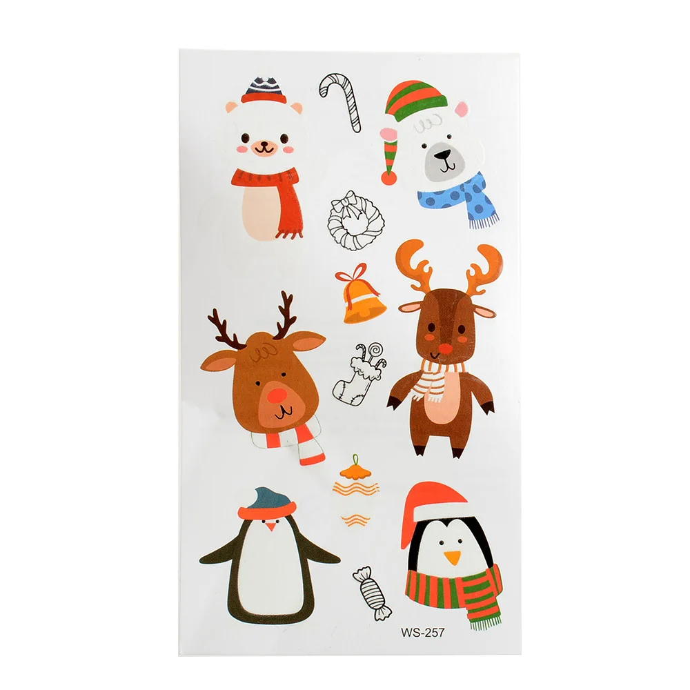 Новые водонепроницаемые светящиеся рождественские наклейки-татуировки