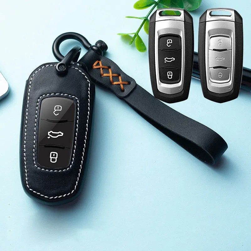 Защитный кожаный чехол для автомобильного ключа дистанционное управление Geely Atlas