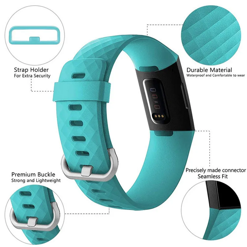 Силиконовые спортивные ремешки для Fitbit Charge 3 / 4 Классический Маленький Большой