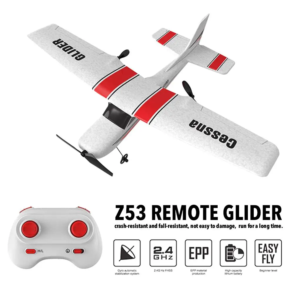 Remote Control Glider 2.4Ghz 2CH Z53 Rc Airplane CessnaINGS 182T DIY EPP Craft Foam Aircraft With Gyroscope Protection Chip