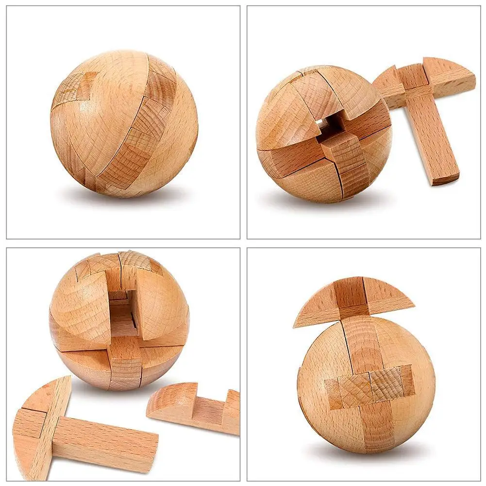 

New Style Brain Teaser Kong Ming Lock 3D Wooden Interlocking Burr Puzzles Game Toy For Adults Kids IQ Brain