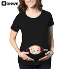 Забавная футболка с застежкой-молнией для детей для беременных женщин Женская Футболка для беременных новая одежда для мам Прямая поставка