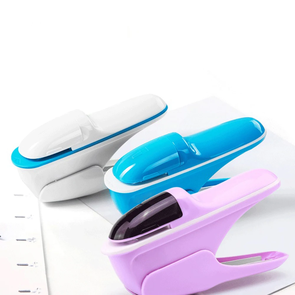 New Hand-held Stapler Mini Safe without Staples Staple Free Stapleless8 Sheets Capacity for Office School Paper Binding | Канцтовары для