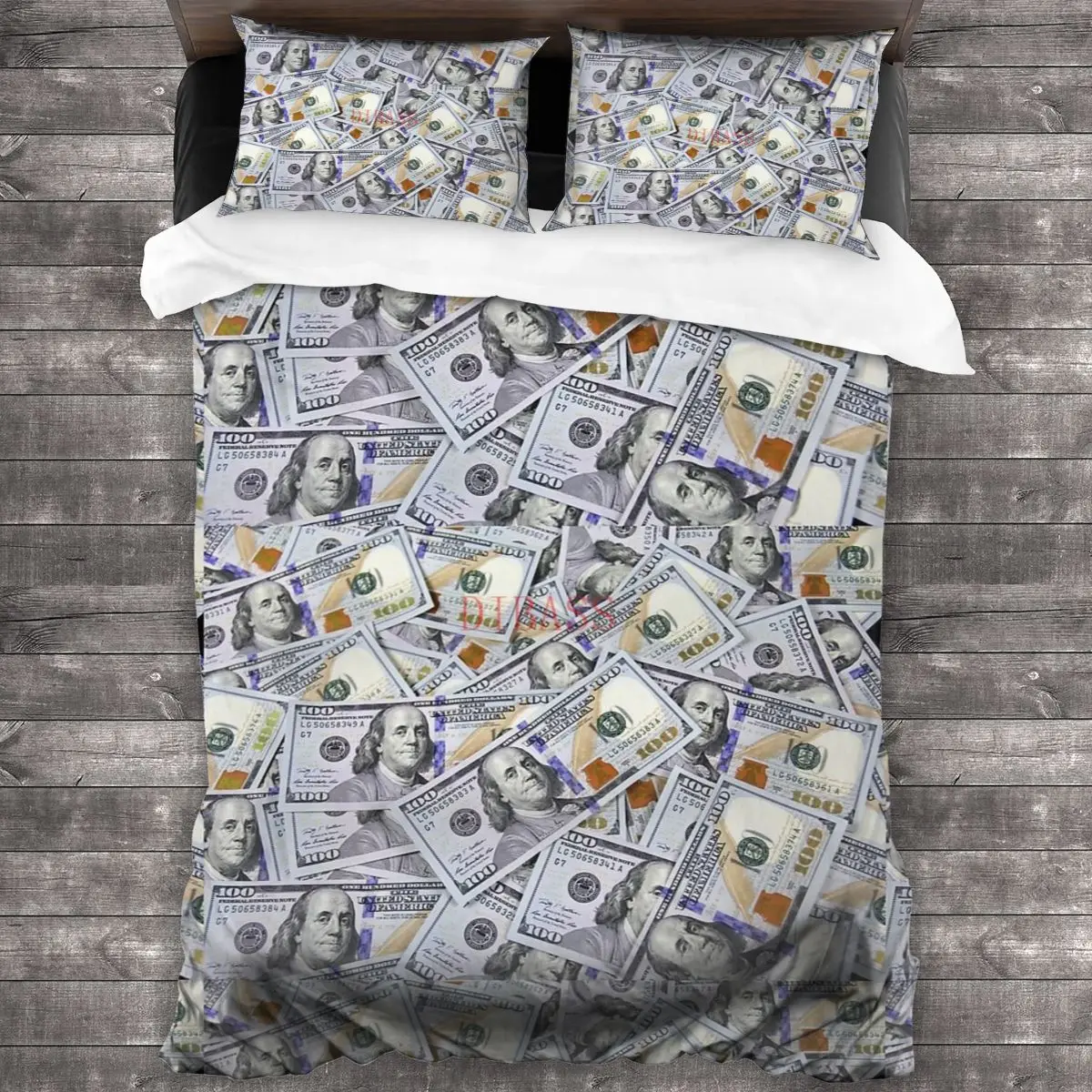 

One Hundred Dollar Bills 100%Pure Cotton Comforter Set with 2 Pillowcase,Soft Microfiber Duvet Cover Set, Bedding Sets Bed Set