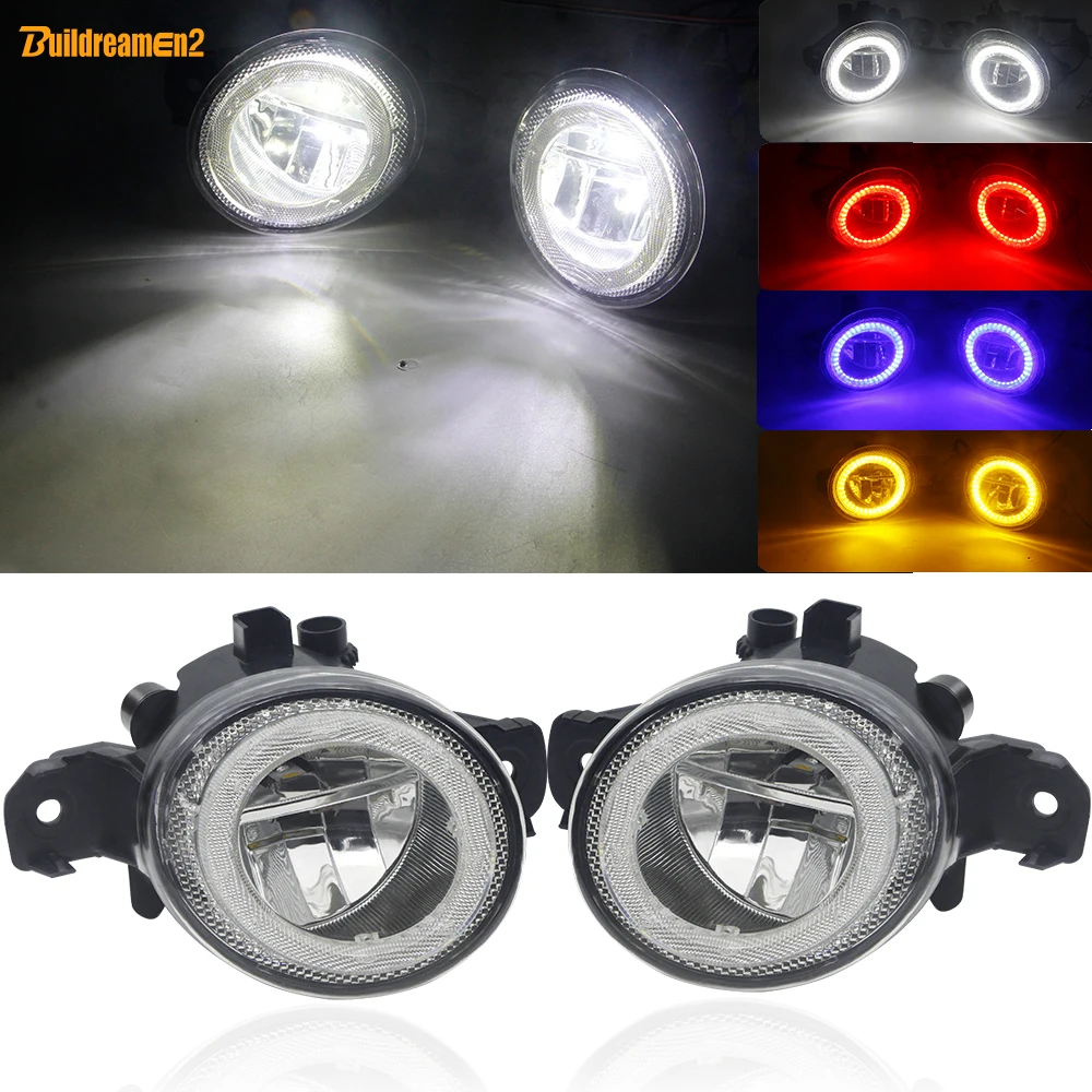 Фото Противотуманные фары в сборе для Nissan Qashqai Altima Rogue Sentra Titan Maxima Versa Sunny Fuga Автомобильные светодиодные противотуманные фары «ангельский глаз» DRL H11 12V №1