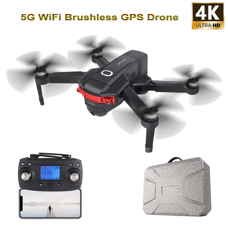 Дрон W11 gps с двойной камерой 4K/720P FPV 5G Wi Fi бесщеточный оптический поток