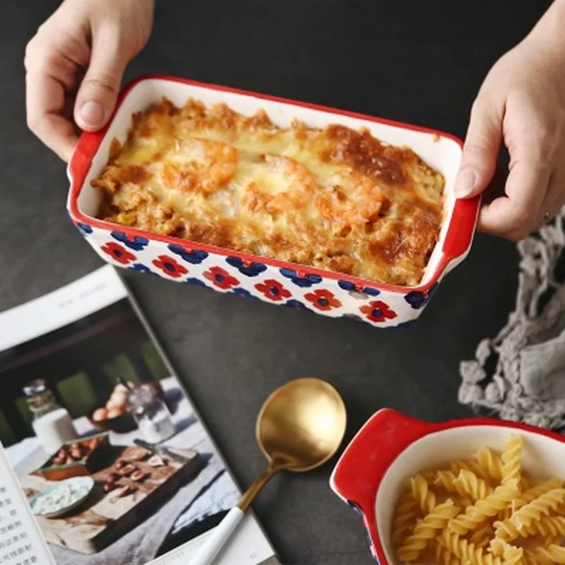 Домашняя столовая тарелка керамическая духовка сыр запеченная миска для риса