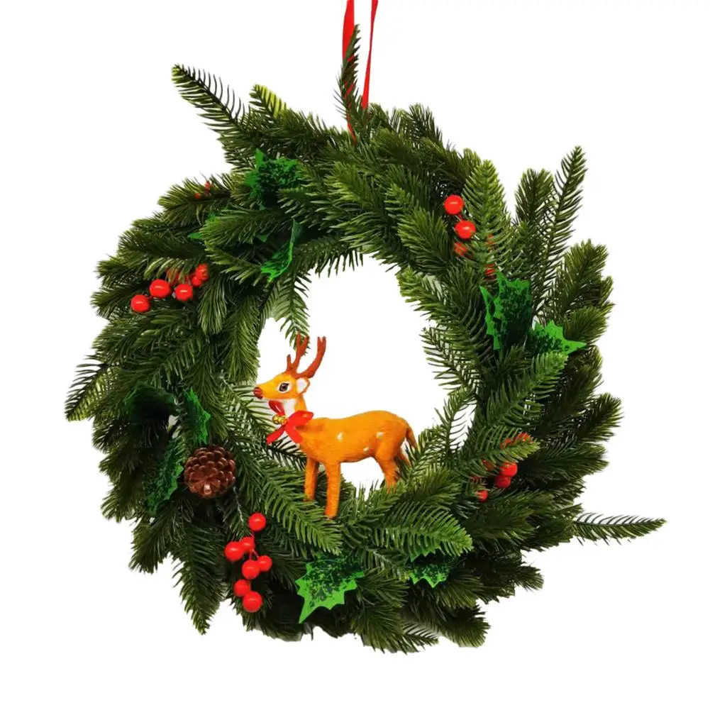 

Christmas Wreath With Mixed Christmas Decoration Christmas Garland With Elk Indoor Or Outdoor Holiday Party Artificial Pine Wr