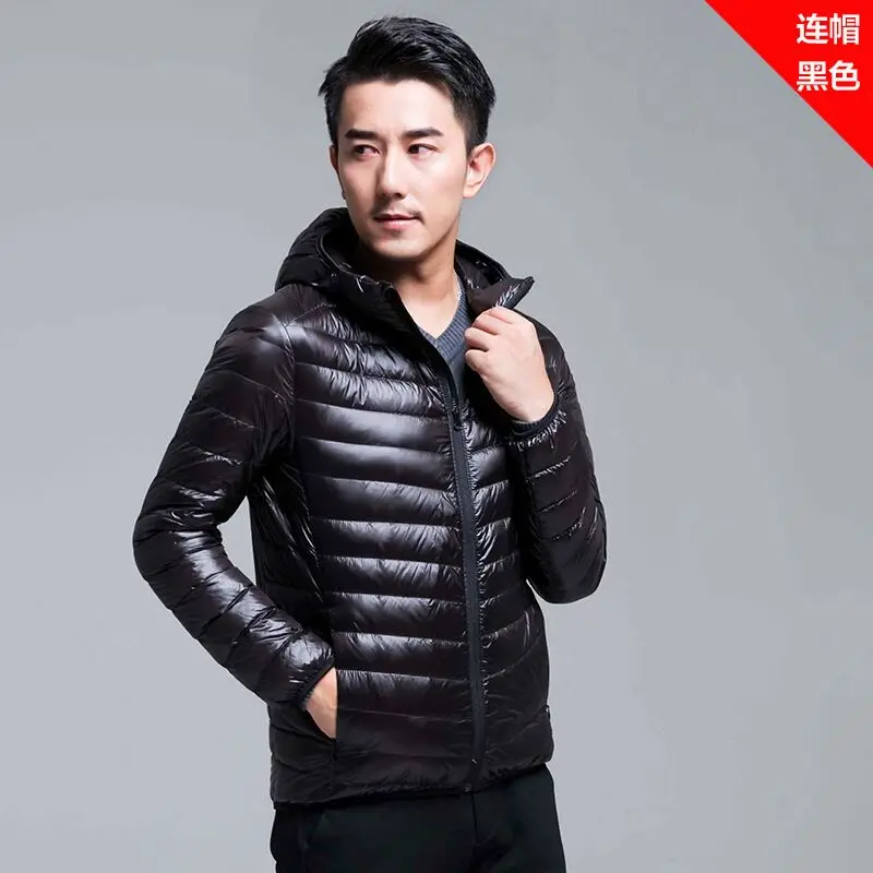 

2021 new winter lightweight down jacket, casual fashion men's short hooded youth super lightweight coat cotton-padded jacket