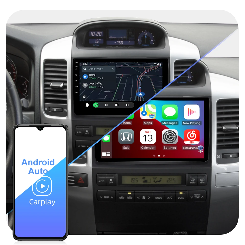 Автомобильный радиоприемник ISUDAR T72 QLED Android 10 для TOYOTA/Prado J120 2004 2009 GPS навигация