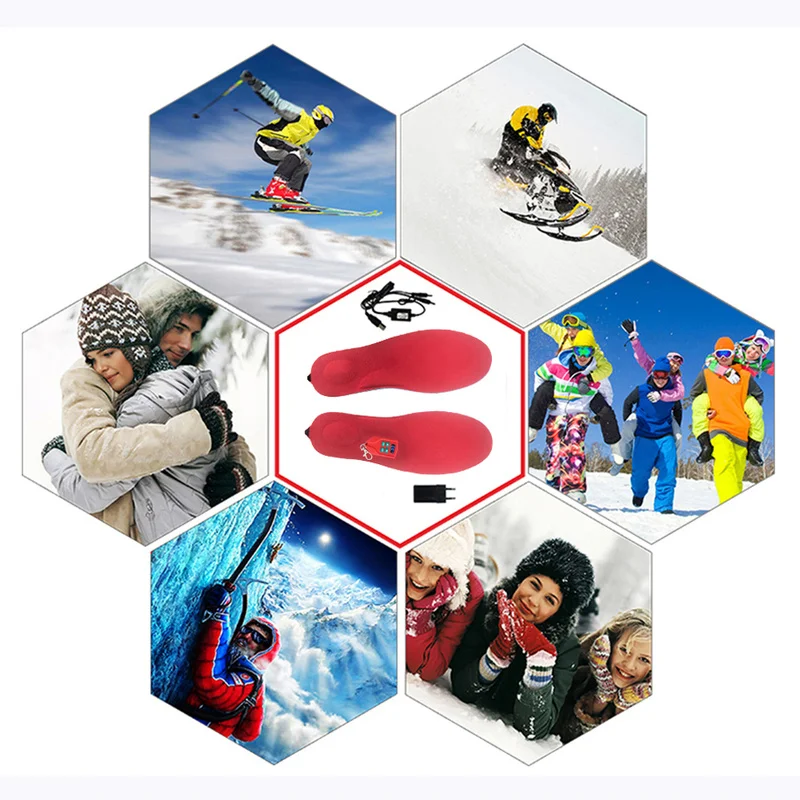 

3D Electric Heated Orthopedic Insoles EVA TPE Breathable Arch Insoles for Unisex Winter Skiing Cycling Hiking Camping EUR 35-46