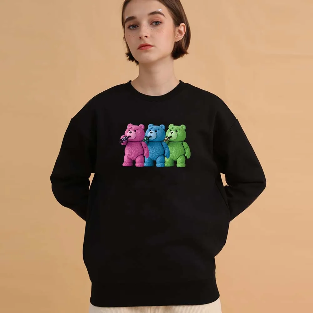 

Пуловер с кулиской, толстовка, модная блузка с узором, топы, карманы, осенняя теплая толстовка, женский с длинным рукавом, с мультяшным круты...