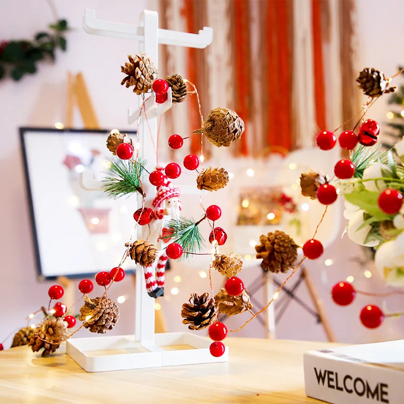 

2M 20 Light Christmas Led Light String Christmas Pine Cone Party Bells Lights String Decoratie
