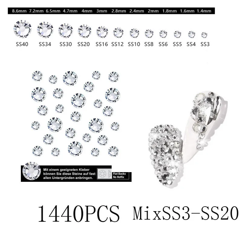 1440 шт. кристаллы и стразы для украшения ногтей | Красота здоровье