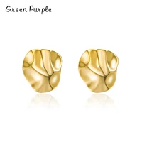 green purple 18k gold smooth irregular stud earrings 100 925 sterling silver exquisite fashion earring for women jewelry gifts