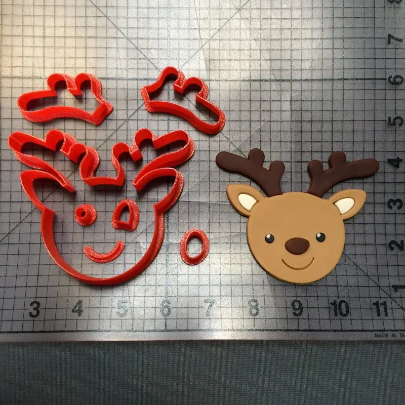 Рождественское животное красный нос северный олень красная лицевая силуэт