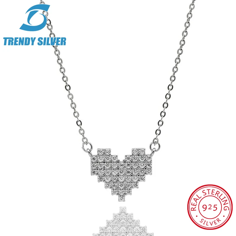 Ожерелье из стерлингового серебра 925 пробы цепочка для женщин Розовая позолота