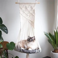 hanging basket pet nest cat dog cotton thread hammock toy swing bohemian wall hanging macrame hand woven 7 styles