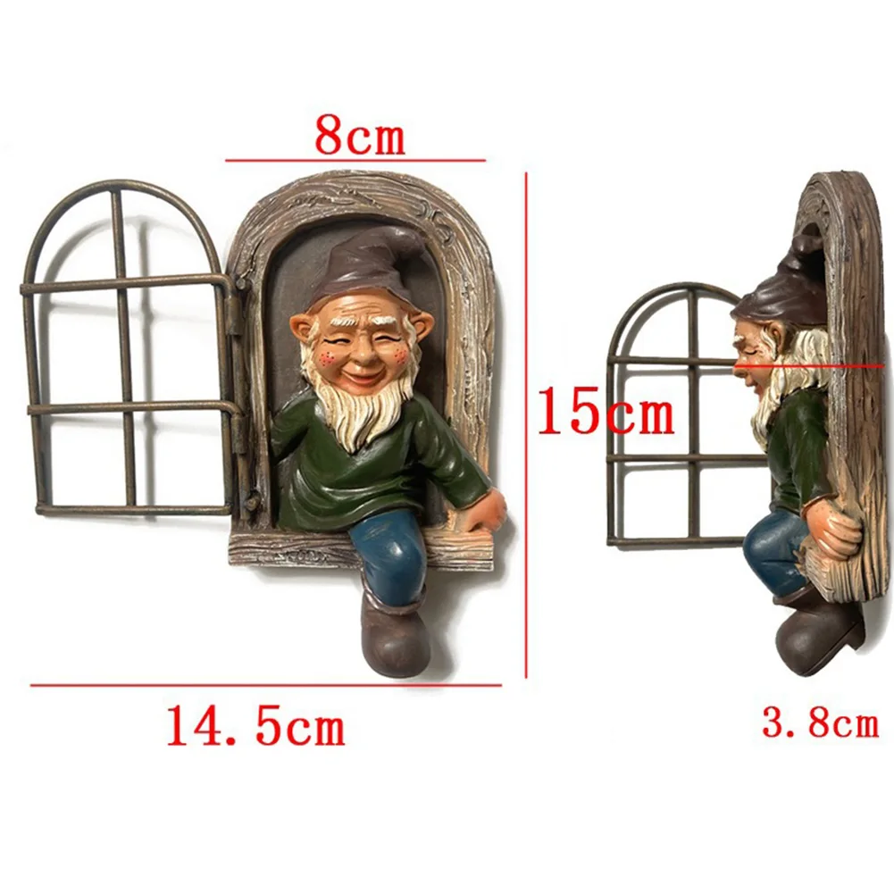 

15*8cm 3D Resin Naughty Gnome Garden Decorations Old Man Fairy Statue Ornaments Accessories For Desk Decor Gift Display Craft