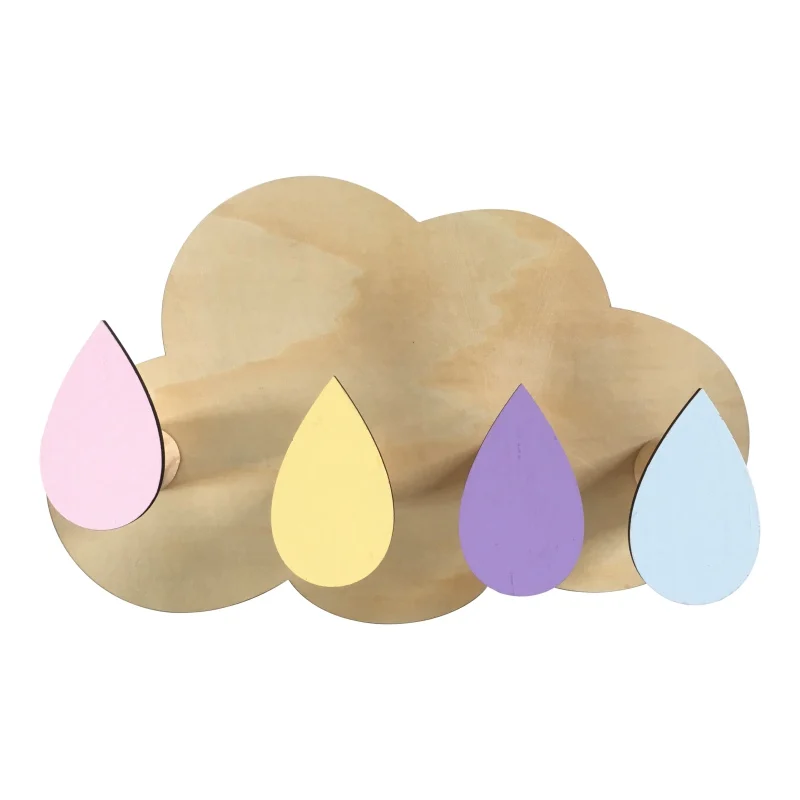 

Hot Sale Solid Wood Storage Rack Cloud Raindrop Partition Creative Home Hook Clothes Hanging Children's Room Cloud Raindrop