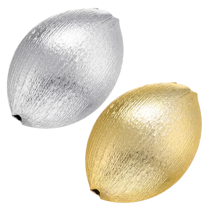 

ZHUKOU gold color Oval Bead Brass Beads for Women DIY Handmade Bracelet Necklace Jewelry Accessories Wholesale VZ260