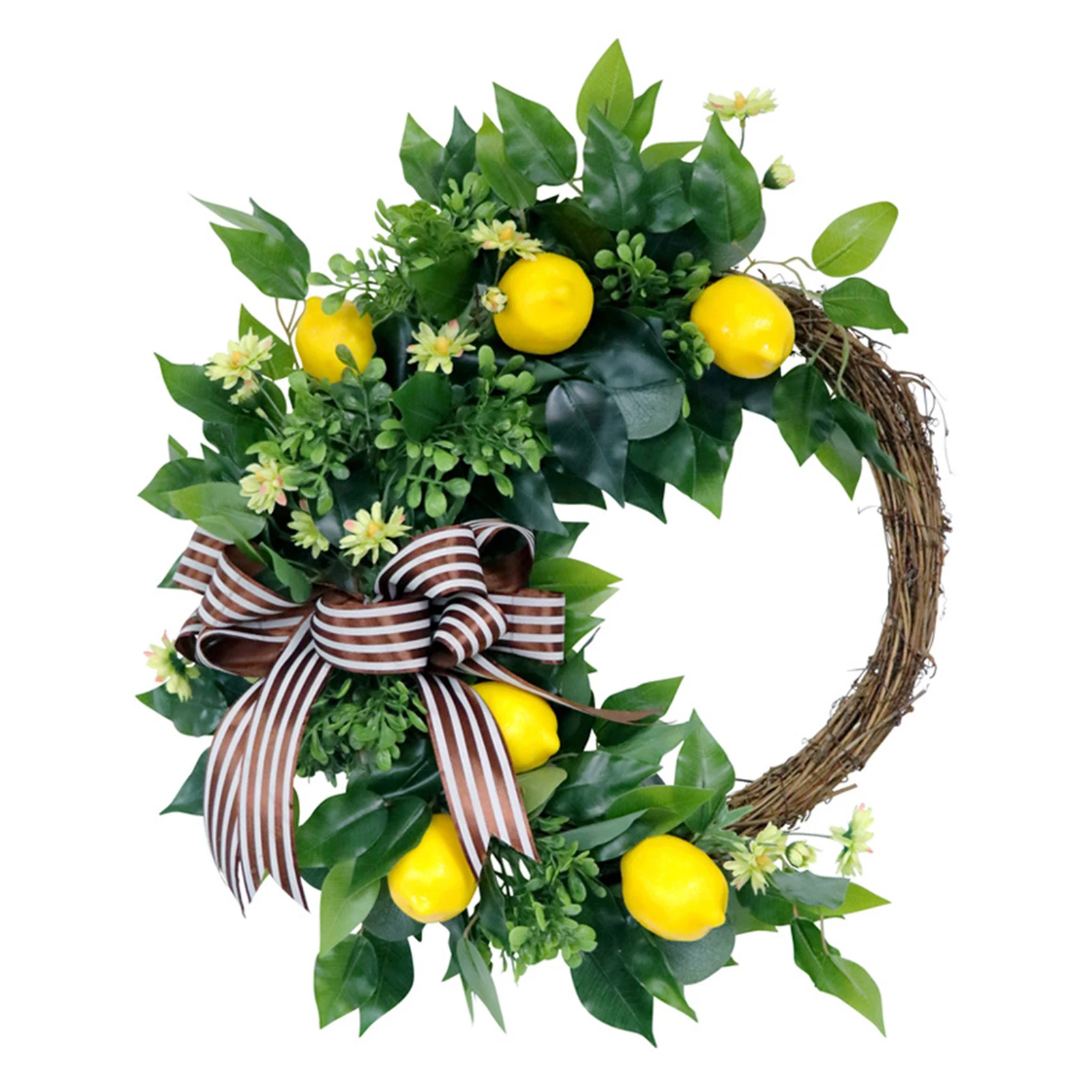 

Fake Lemon With Leaves Hanging Wreath Garland for Front Door Window Bedroom Wall Party Wedding Decoration 50cm DFDS889