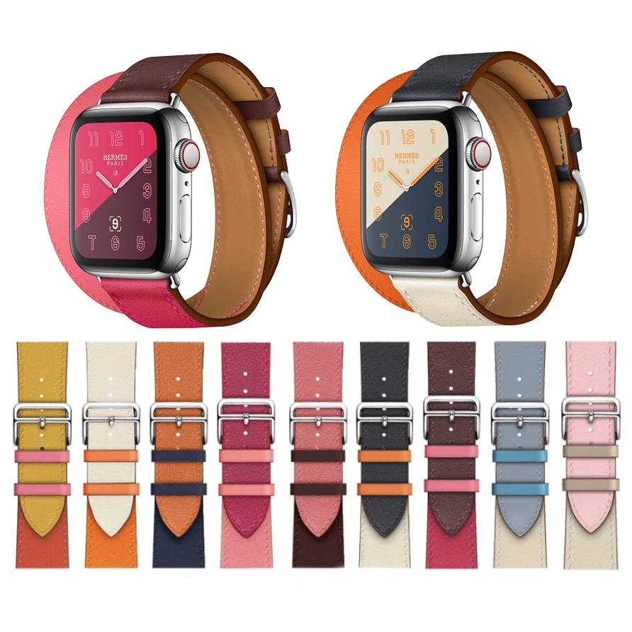 Часы с кожаным ремешком для Apple watch 5 band 44 мм iwatch Series 4 3 2 1 42 петля 38 Замена браслета 40
