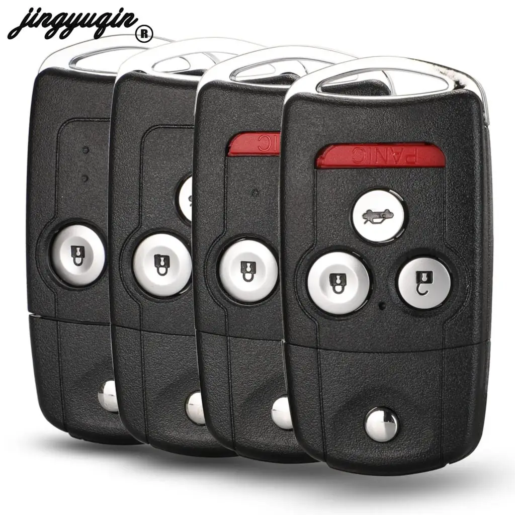 jingyuqin Remote Key Shell Case For Honda Accord CR-V HR-V Fit City Jazz Odyssey Shuttle Civic 2/3/4 Button Car Keyless Key Case